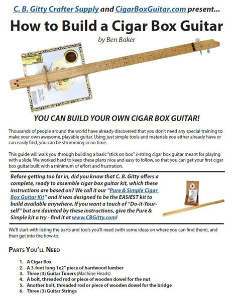 free cigar box guitar plans